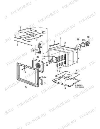 Взрыв-схема комплектующей Electrolux EK7143 - Схема узла H10 Main Oven Cavity (large)