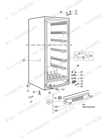 Взрыв-схема холодильника Aeg Electrolux A75235-GA2 - Схема узла C10 Cabinet