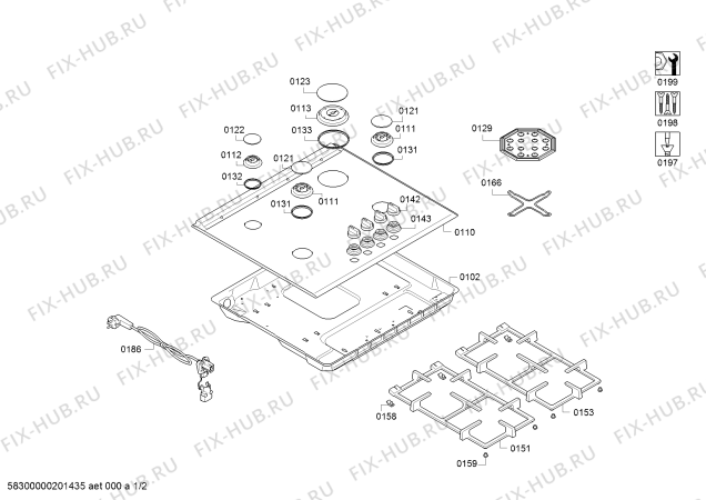 Схема №2 ER7A6RD70N PG 75F 4G+1W STAR 4,2KW SIEMENS 7S SV с изображением Ручка конфорки для духового шкафа Siemens 10000472