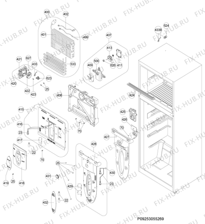 Взрыв-схема холодильника Rex Electrolux RJF4440AOW - Схема узла Vaporiser