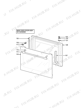 Взрыв-схема плиты (духовки) Electrolux EOD6365G - Схема узла H10 Main Oven Door (large)