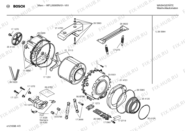 Схема №4 WFL2000SN Maxx с изображением Инструкция по установке и эксплуатации для стиральной машины Bosch 00524246