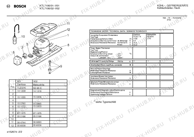 Взрыв-схема холодильника Bosch KTL7106 - Схема узла 02