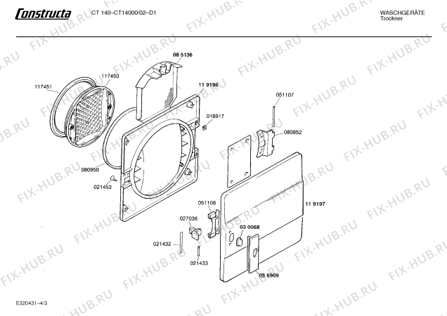 Схема №4 CT14000 CT 140 с изображением Панель для сушильной машины Bosch 00270750