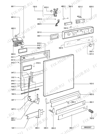 Схема №2 GSF 1481 WS с изображением Обшивка для посудомоечной машины Whirlpool 481245372093