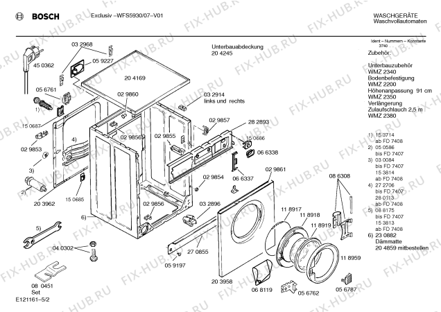 Схема №5 WFS5930 Exclusiv WFS5930 с изображением Вкладыш в панель для стиральной машины Bosch 00094587