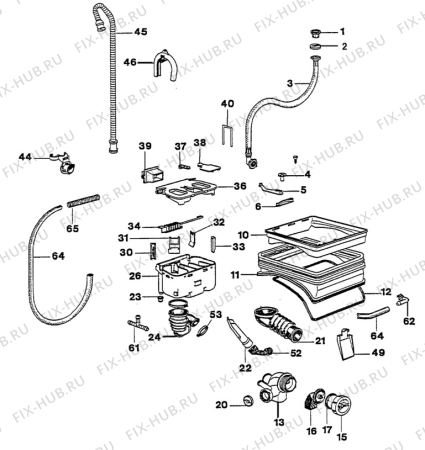 Взрыв-схема стиральной машины Electrolux WH2430 - Схема узла W30 Water details  D