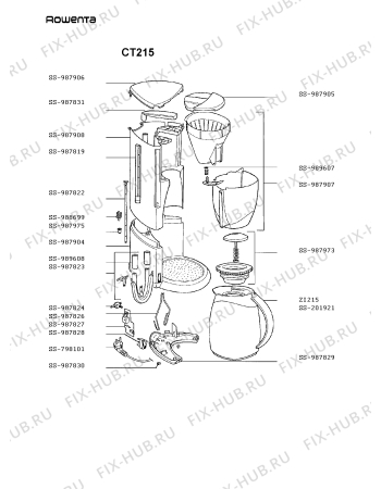 Схема №1 CT209A с изображением Микротермостат для электрокофеварки Rowenta SS-987823