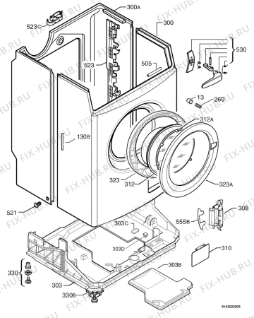Взрыв-схема стиральной машины Electrolux EWF1644 - Схема узла Housing 001