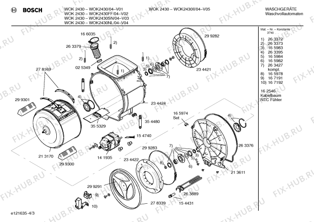 Схема №4 WOK2430NL WOK2430 с изображением Инструкция по эксплуатации для стиралки Bosch 00521216