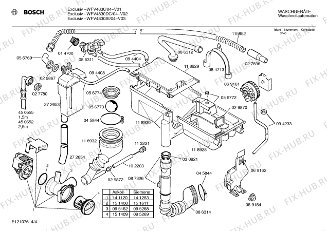 Схема №4 WFV4830 EXCLUSIV 4830 с изображением Вкладыш в панель для стиралки Bosch 00094512