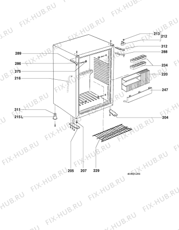 Взрыв-схема холодильника Electrolux RM4181 - Схема узла Housing 001