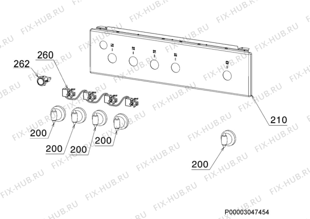 Взрыв-схема плиты (духовки) Zanussi ZCG561GL - Схема узла Command panel 037