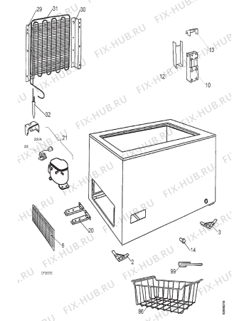Взрыв-схема холодильника Premiere GT595050 - Схема узла Section 1