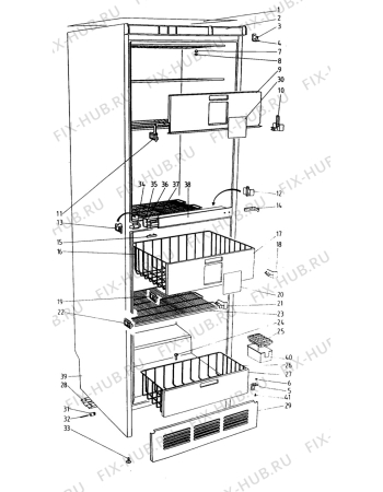 Взрыв-схема холодильника Rosenlew RPP330E - Схема узла C10 Cabinet/Interior