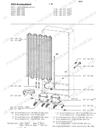 Схема №1 SAN1750TK с изображением Компрессор для холодильника Aeg 8996710715575