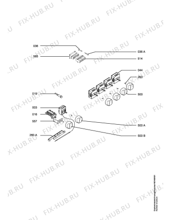 Взрыв-схема плиты (духовки) Aeg Electrolux E4000-4-LG - Схема узла Functional parts