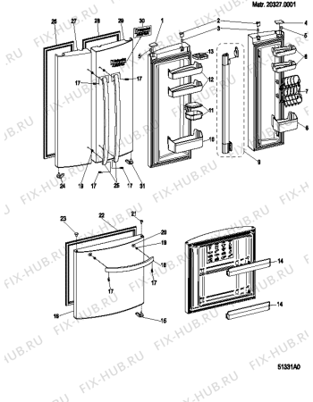 Взрыв-схема холодильника Hotpoint-Ariston 3QWTHA (F078057) - Схема узла