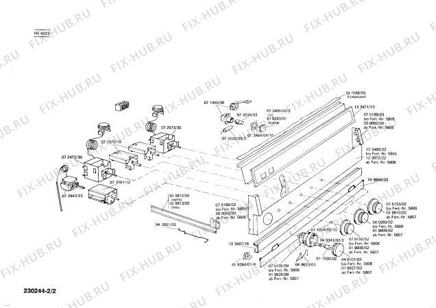 Взрыв-схема плиты (духовки) Siemens HE6023 - Схема узла 02