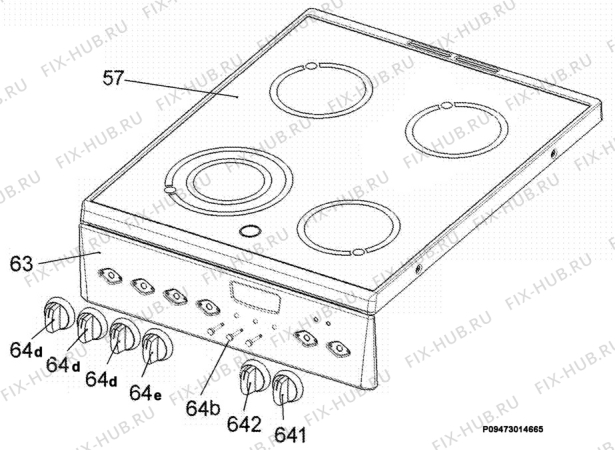 Взрыв-схема плиты (духовки) Electrolux EKV5601 - Схема узла Section 4