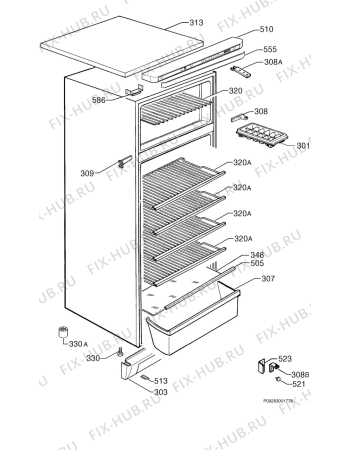 Взрыв-схема холодильника Kelvinator KCT330M - Схема узла Housing 001