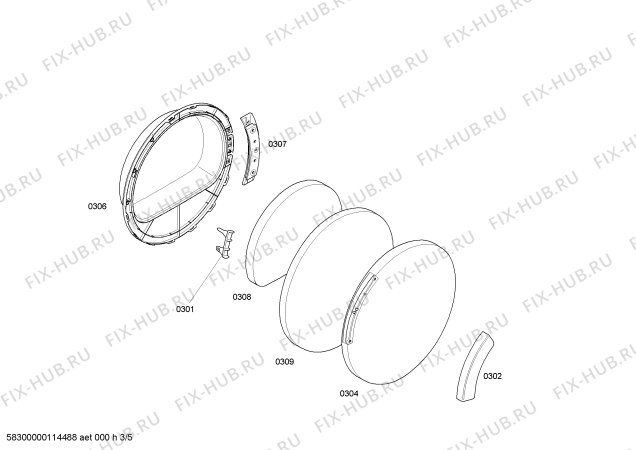 Взрыв-схема сушильной машины Bosch WTS84590 - Схема узла 03