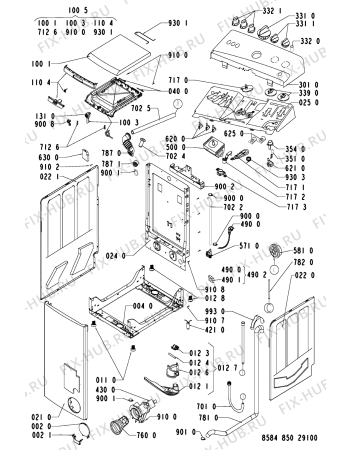 Схема №1 MIA 8500 с изображением Обшивка для стиральной машины Whirlpool 481245211478