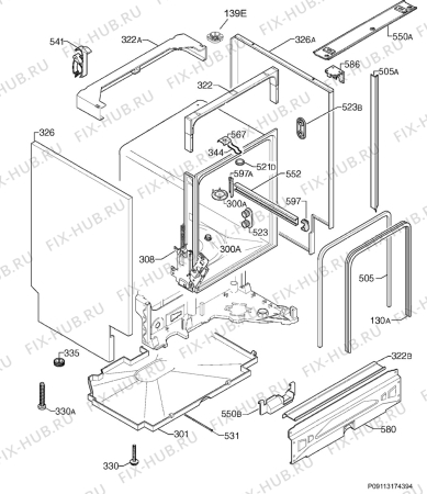 Схема №7 F78400VI0P с изображением Блок управления для посудомойки Aeg 973911674007068