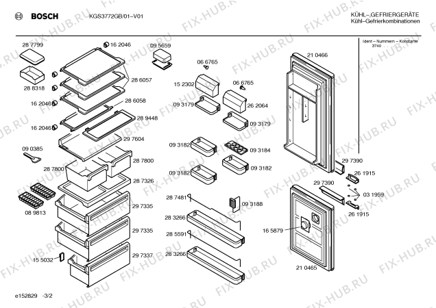 Взрыв-схема холодильника Bosch KGS3772GB - Схема узла 02