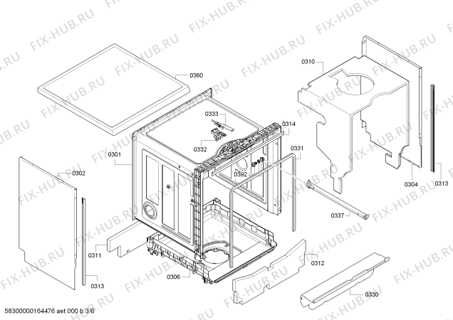 Схема посудомоечной машины Profilo BM5380MA BM5380MA; A+ enerji sinifi - Схема узла 03 Взрыв-схема посудомоечной машины Profilo BM5380MA BM5380MA; A+ enerji sinifi - Схема узла 03