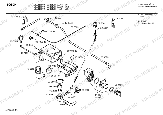 Взрыв-схема стиральной машины Bosch WFB1005TH SILENT 500 - Схема узла 04