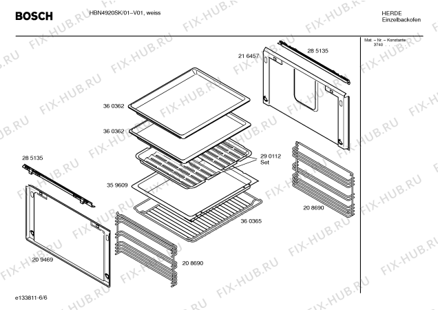 Взрыв-схема плиты (духовки) Bosch HBN4920SK - Схема узла 06