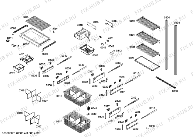 Схема №5 FIN36MIER1 F 1901 SF с изображением Крышка для холодильной камеры Bosch 00685146