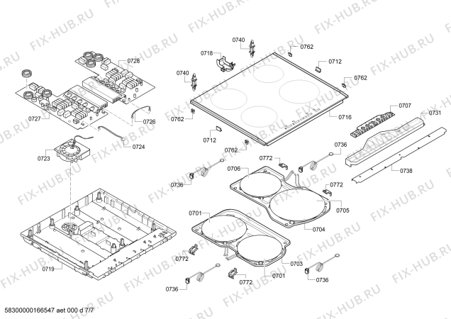 Взрыв-схема плиты (духовки) Bosch HCE748353U - Схема узла 07