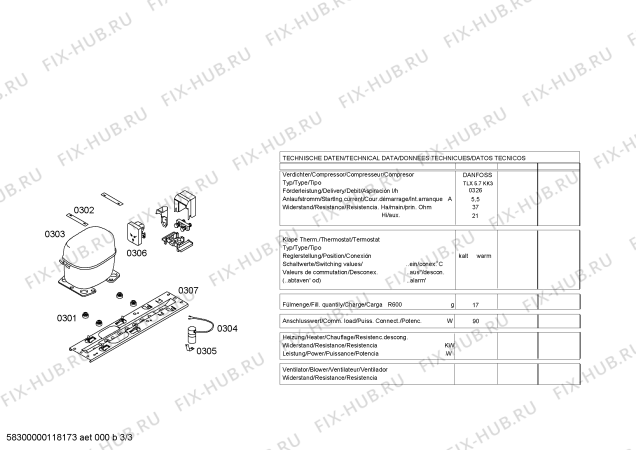 Схема №3 3FND1030 с изображением Крышка для холодильной камеры Bosch 00244420