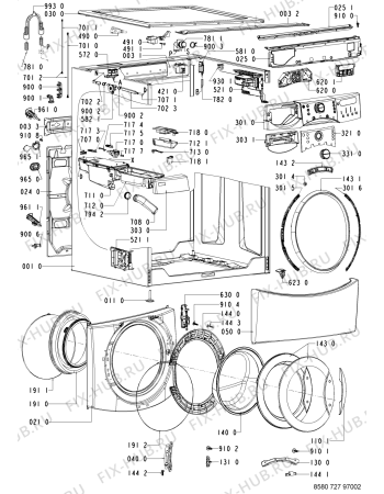 Схема №2 727 WT/CR с изображением Ручка (крючок) люка для стиральной машины Whirlpool 481249818769