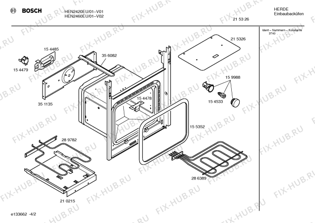 Взрыв-схема плиты (духовки) Bosch HEN2460EU - Схема узла 02