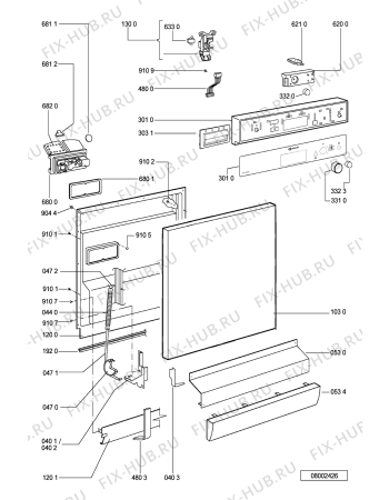 Схема №2 GSF 1411 WS с изображением Панель для посудомоечной машины Whirlpool 481245372091