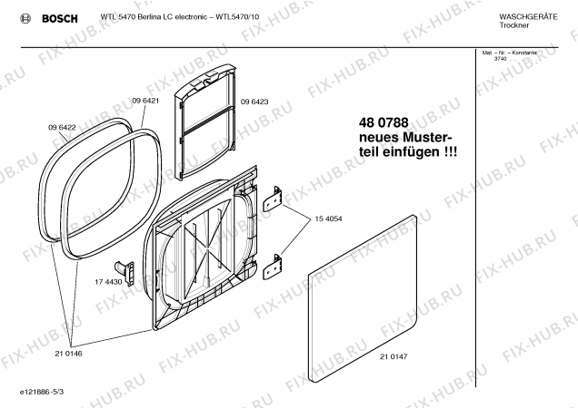 Взрыв-схема сушильной машины Bosch WTL5470NL Berlina LC electronic - Схема узла 03