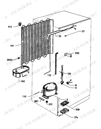 Взрыв-схема холодильника Zanussi ZS718/8 - Схема узла Freezer cooling system