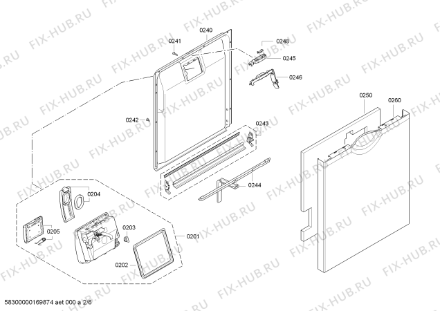 Схема посудомоечной машины Bosch SMS58M62FF SilencePlus - tp3 - Схема узла 02 Взрыв-схема посудомоечной машины Bosch SMS58M62FF SilencePlus - tp3 - Схема узла 02