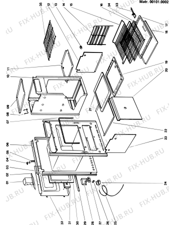 Схема №4 KN5040BH (F002066) с изображением Панель для плиты (духовки) Indesit C00109116