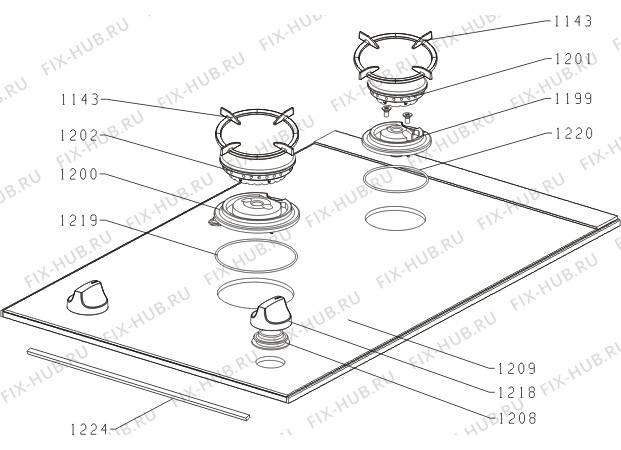Схема №2 GC32TB (324551) с изображением Перекрытие для плиты (духовки) Gorenje 329265