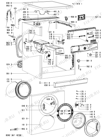 Схема №1 AWO/D 6703 с изображением Блок управления для стиралки Whirlpool 481221470972