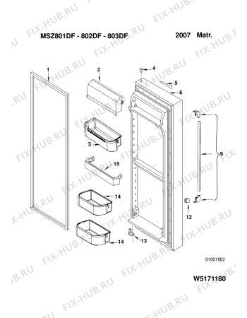 Схема №10 MSZ802DFEX (F060446) с изображением Электросопротивление для холодильника Indesit C00273026