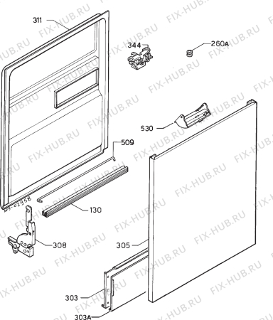 Взрыв-схема посудомоечной машины Zanussi ZW108 - Схема узла Door 003