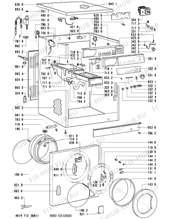 Схема №2 WA 3774 S/WS-D с изображением Обшивка для стиралки Whirlpool 481245219587