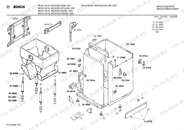 Схема №5 WOH5210FG, WOH5210 с изображением Панель для стиралки Bosch 00273491