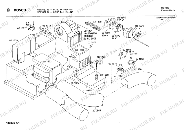 Схема №4 0750141134 HEE682R с изображением Панель для электропечи Bosch 00115765