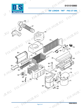 Схема №2 PAC CT 250 с изображением Покрытие для кондиционера DELONGHI 5951008400